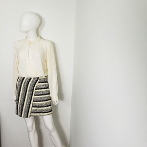 Chiffon Top & Tweed Mix Mini Dress